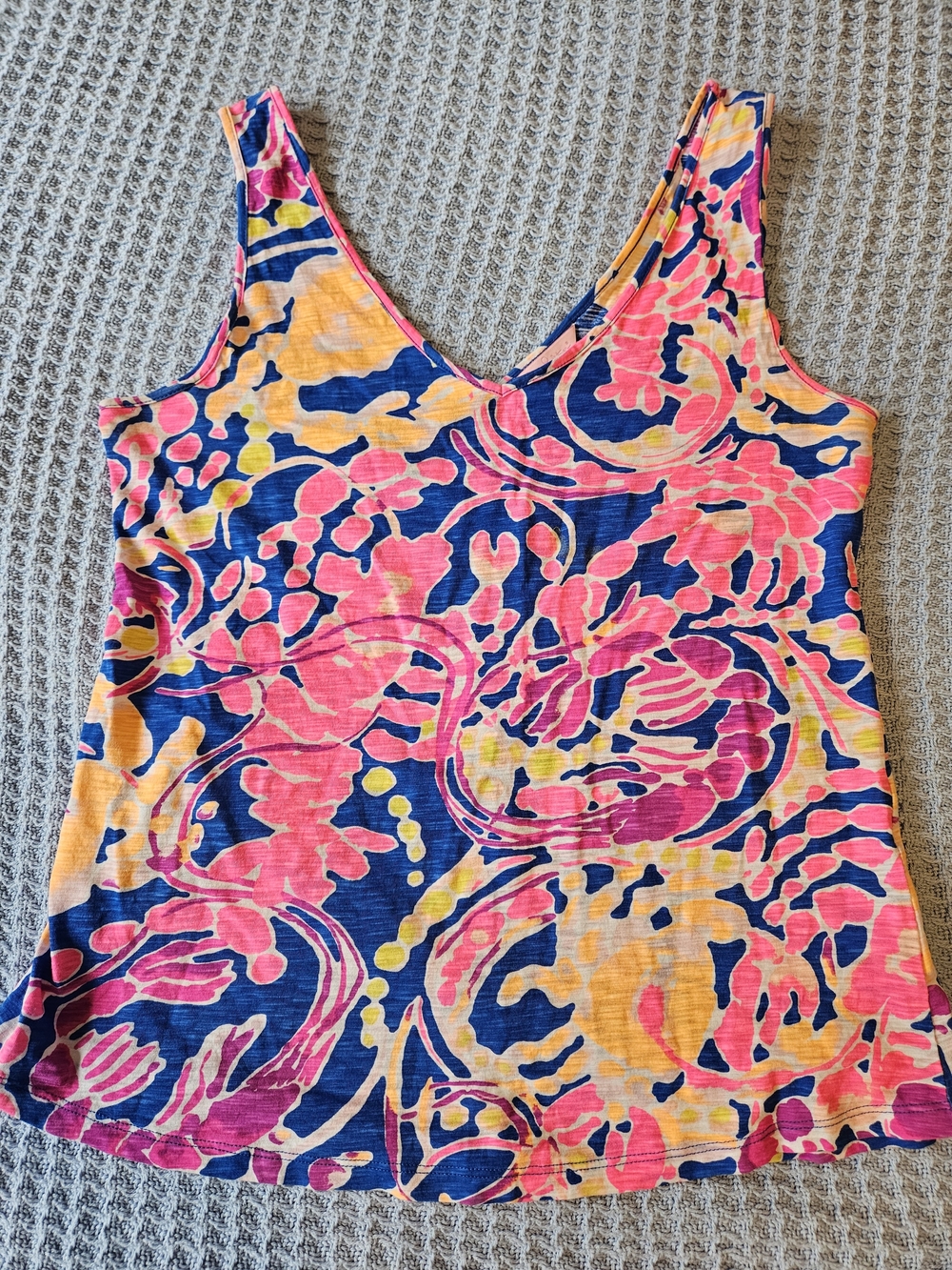 Lilly Pulitzer Multicolor Floral-Print Tank Top — Pink, Blue & Yellow